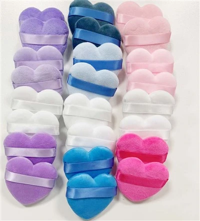 8 Stück Etui Padk Herz Velours Puderquasten